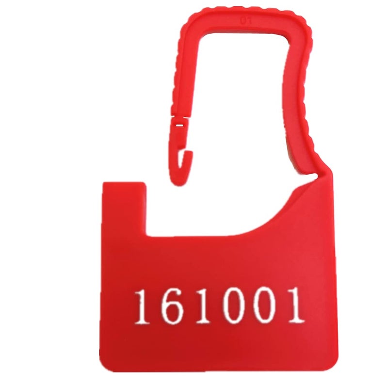 XF-Vel Numbered Security Plastic Padlock Seals Small Red 100 pcs per Bag - Image 1